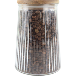 OTIX Voorraadpot - Glas - met Deksel - Snoeppot - Koekjespot - 950ml -  Voedselopbergers - Koffiepads Bewaarbus - Acacia - Wood -  SIRIUS