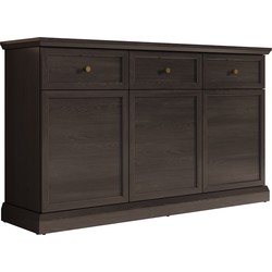 Meubella Dressoir Leroy - Zwart eiken - 146 cm