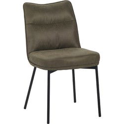 LABEL51 Eetkamerstoel Lennon - Moss - Micro Suede - Black Frame