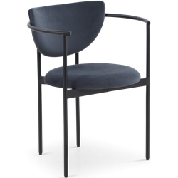 Lunar dining chair - dark grey velvet