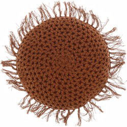 Unique Living - Kussen Tufo 45cm Ø Leather Brown