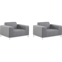 Beliani ROVIGO - Fauteuil-Grijs-Polyester