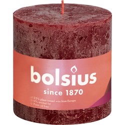 Rustic Shine Blockkerze 100/100 Velvet Red - Bolsius