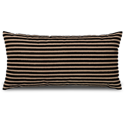 Striped sierkussen zwart en beige - 30 x 60 cm