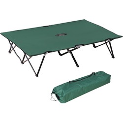4goodz Outsunny Opvouwbaar Campingbed extra Breed, Veldbed 125x193cm