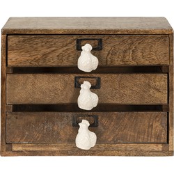 Clayre & Eef Ladekastje  29x14x22 cm Bruin Hout Kip