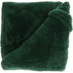 Unique Living plaid/deken Justin - donker groen - polyester - 150 x 200 cm - Plaids