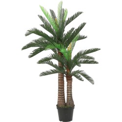 Mica Decorations grote Palm kunstplant - groen - H150 x D95 cm - Kunstplanten