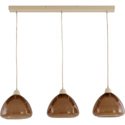 Light&living Hanglamp 3L 94x26x19 cm BISHO glas bruin+zand