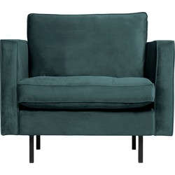 BePureHome Rodeo Classic Fauteuil - Velvet - Teal - 83x98x88