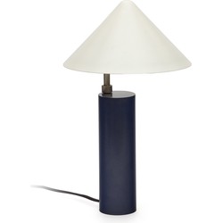 Kave Home - Shiva metalen tafellamp met blauw en wit geschilderde afwerking