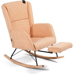 Aemely® Schommelstoel 'Relax' - Beige Apricot Teddy, Blank Hout