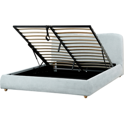 Beliani BLAGNAC - Tweepersoonsbed-Blauw-Polyester