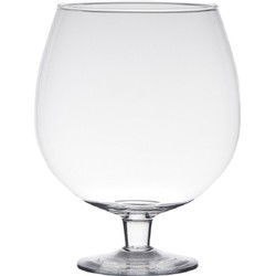 Hakbijl Glass Vaas Brandy - 20 cm - op voet - bloemenvaas - terrarium - Vazen