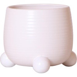 Kolibri Home | Rolling witte bloempot - witte keramieken sierpot Ø9cm