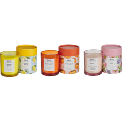 COLORFUL BARREL - Geurkaars set - Roos/Kaki/Citroenbalsem - Soja wax