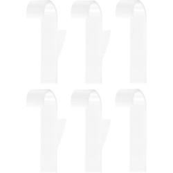 QUVIO Handdoekhouder plastic haakje - set van 6 - Wit