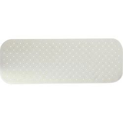 MSV Douche/bad anti-slip mat badkamer - rubber - wit - 36 x 97 cm - Badmatjes