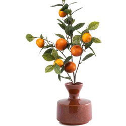 Emerald Kunstbloem citrusfruit tak mandarijn - 95 cm - oranje - Kunstbloemen