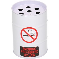 Asbak olievat wit Smoking Prohibited 10 cm - Asbakken