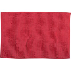 MSV Badkamerkleed/badmat voor op de vloer - rood - 40 x 60 cm - Microvezel - Badmatjes