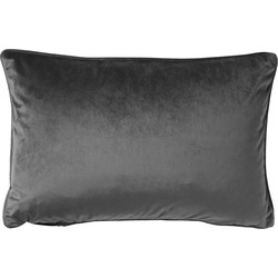 Dutch Decor FINN - Kussenhoes 40x60 cm - velvet - effen kleur - Charcoal Gray - antraciet - Dutch Decor