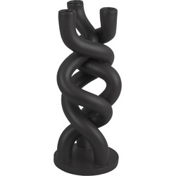 Kandelaar Twisted - Zwart - 13x31,4x13 cm