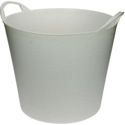 Flexibele opbergmand - wit - kunststof - 20L - 35x30 cm - wasmand - Wasmanden
