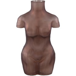 PTMD Body Vaas Torso - 18 x 11 x 27 cm - Glas - Bruin