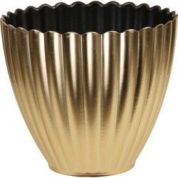 Othmar Plantenpot/bloempot - binnen - kunststof - goud - D16 x H13 cm - Plantenpotten