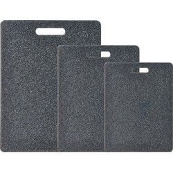 Snijplank set 3-delig - graniet look - kunststof - 36 x 27 cm - Snijplanken