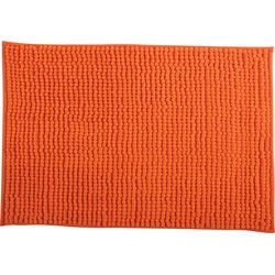MSV Badkamerkleed/badmat voor op de vloer - oranje - 40 x 60 cm - Microvezel - Badmatjes