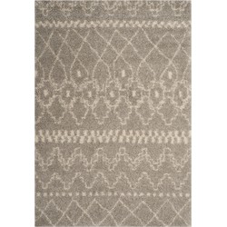 Safavieh Shaggy Indoor Woven Area Rug, Arizona Shag Collection, ASG750, in Grey & Ivory, 155 X 229 cm