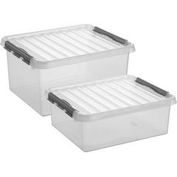 Opberg boxen set van 6x stuks in 25L en 36L kunststof met deksel - Opbergbox