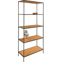 Wandkast Bruin - 5 Planken - MDF - Kast Vita