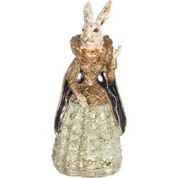 Clayre & Eef Beeld Konijn 5x4x11 cm Beige Blauw Polyresin Woonaccessoires