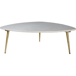 HSM Collection-Salontafel Marseille-90x60x36-Wit/Goud-Marmer/Metaal