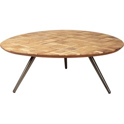 PTMD Fieron Natural wooden coffee table organic round