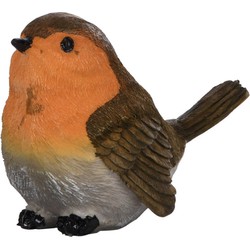 Beeldje roodborstje vogel - type 4 - van 11 cm - binnen en buiten - Beeldjes