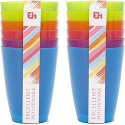 12x Onbreekbare drinkbeker/mok gekleurd 10 cm - Drinkbekers