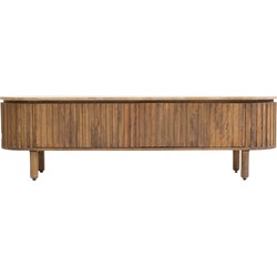Tv-Meubel Bruin Mangohout Travertin - 175x40x50cm - Myra
