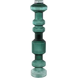 PTMD Kandelaar Galinda - 13x13x60 cm - Glas - Groen