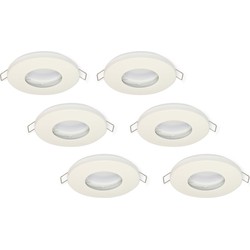 Groenovatie Inbouwspot, Rond, Waterdicht IP44, Mat Wit, 6-Pack