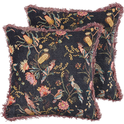 MORUS  - Sierkussen set van 2 - Zwart - 45 x 45 cm - Fluweel