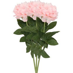 DK Design Kunstbloem pioenroos - 3x - licht roze - zijde - 71 cm - kunststof steel - decoratie bloemen - Kunstbloemen