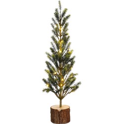 House of Seasons Kunstkerstboom met LED Verlichting - H58 x Ø30 cm - Groen