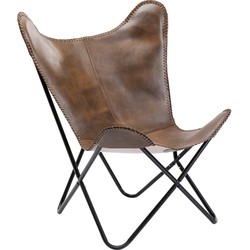 Kare Fauteuil California Leather Dark Brown