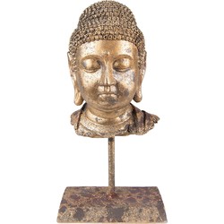 Clayre & Eef Beeld Boeddha 13x9x25 cm Goudkleurig Polyresin Woonaccessoires