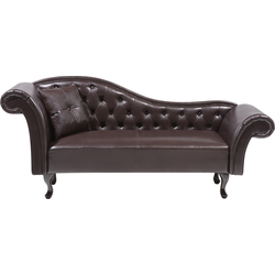 LATTES - Chaise longue - Donkerbruin - Linkerzijde - Kunstleer