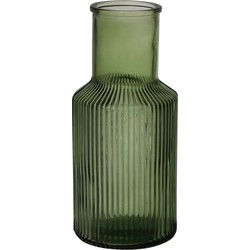 Bloemenvaas Bottle Amazing Green - donkergroen - glas - D10 x H22 cm - Vazen